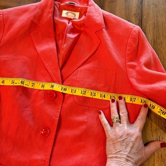 Vintage Talbots Irish Linen Blazer in Orange, size 8, Classic Staple Unique - Picture 12 of 12